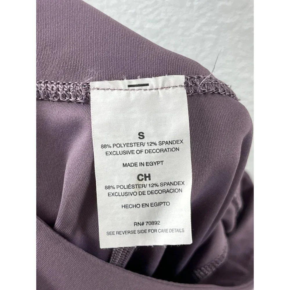 Apana Mesh Mid-Rise Cropped Leggings Size Small Purple Stretch Athletic Yoga